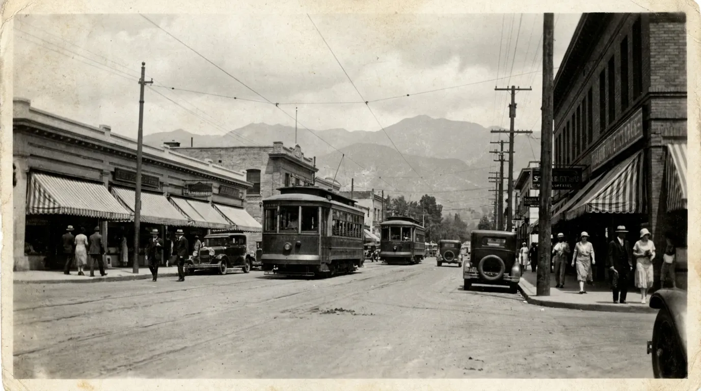 Pacific Electric Red Car in historic South Pasadena
