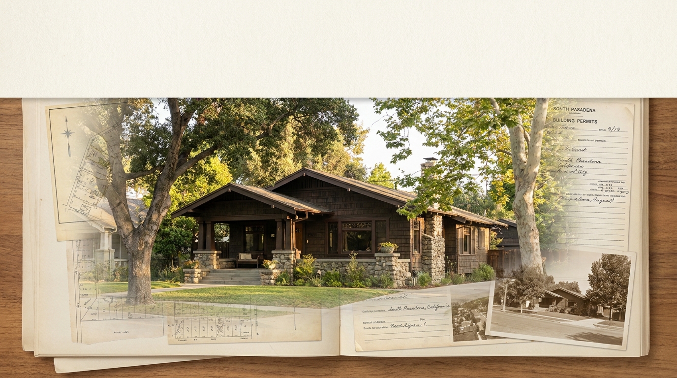 South Pasadena house history research with historic home records and maps