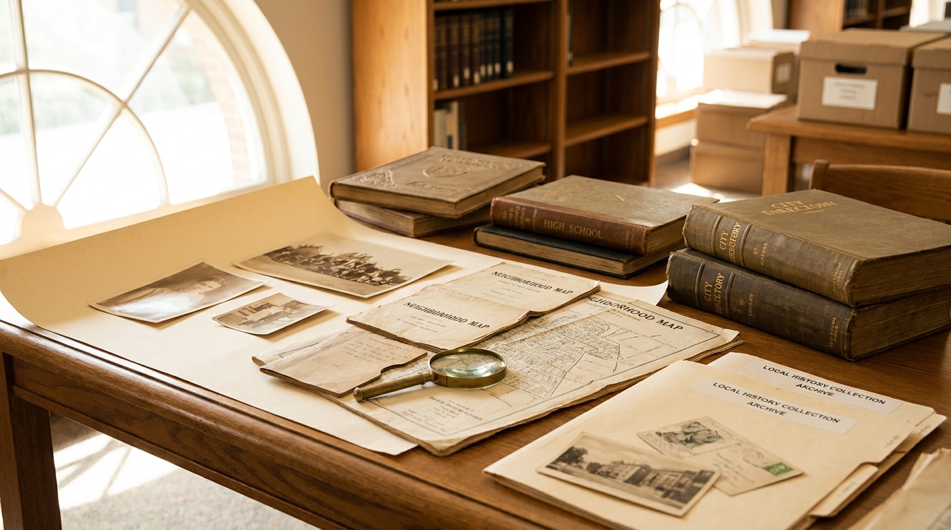 South Pasadena local history research materials with photographs and city directories